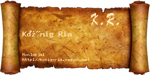 Kőnig Ria névjegykártya